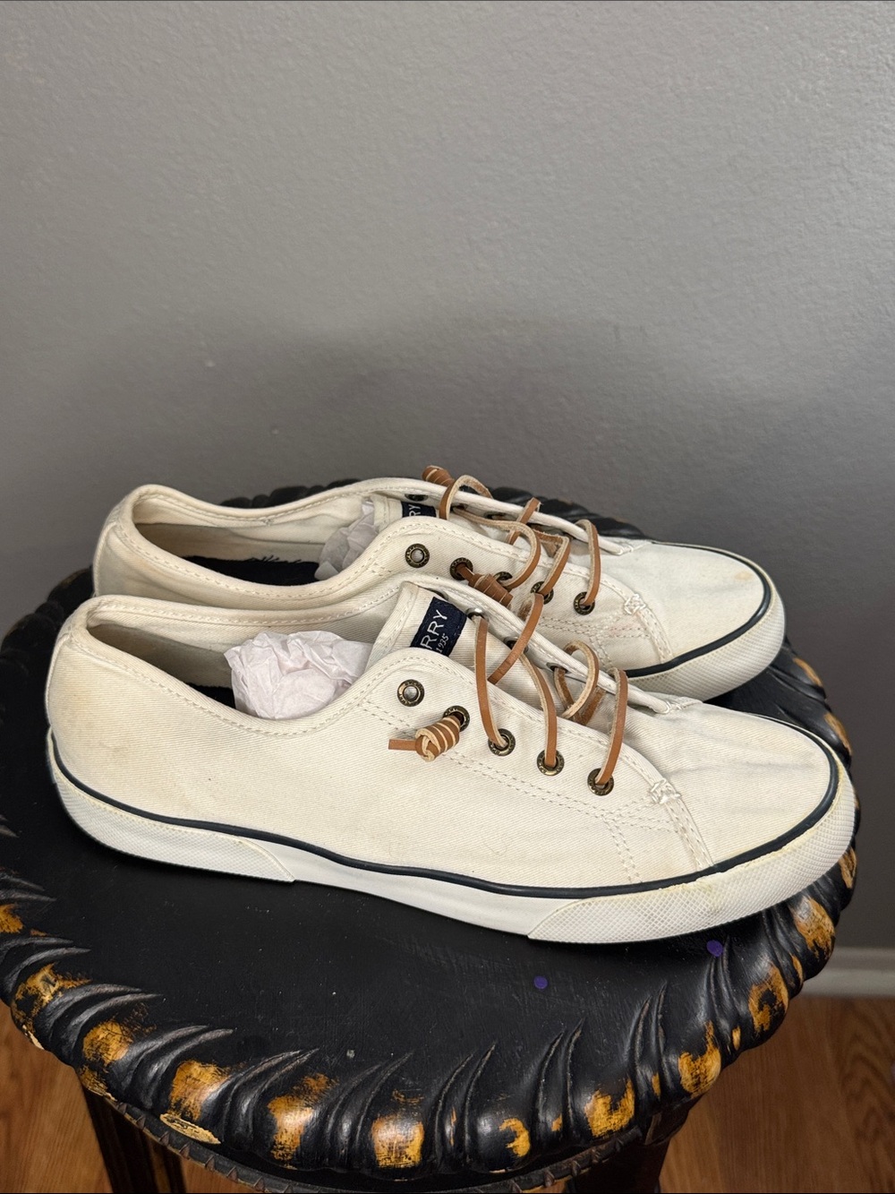 Sperry Women's Pier View sneakers in white canvas, size 11 - Picture 2 of 7